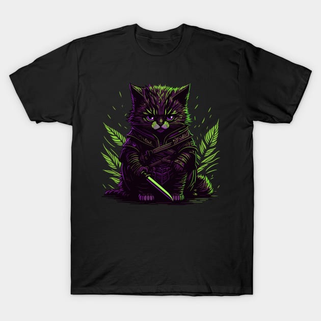 Kitten Samurai VII T-Shirt by mysticpotlot